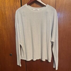 Project Social T Light Gray Silver Crew Neck long sleeve top size Small